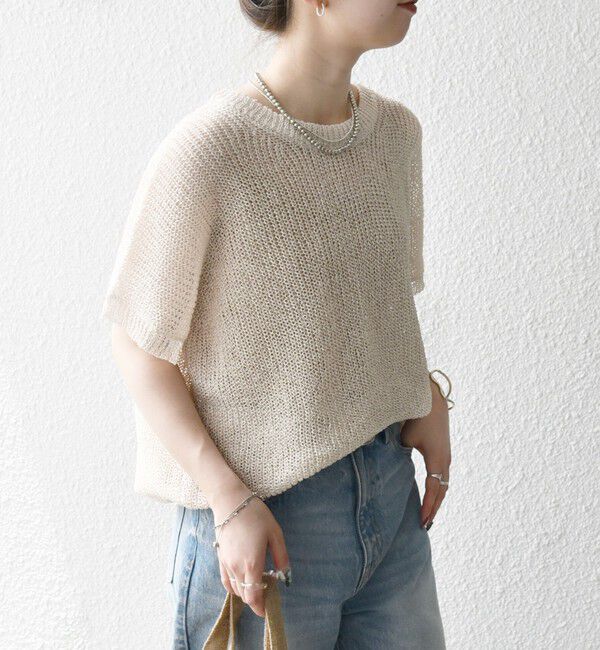 SHIPS any「《予約》SHIPS any:〈手洗い可能〉ギマ  ワイド フレンチ シアー ニット プルオーバー」|ニット・セーター|