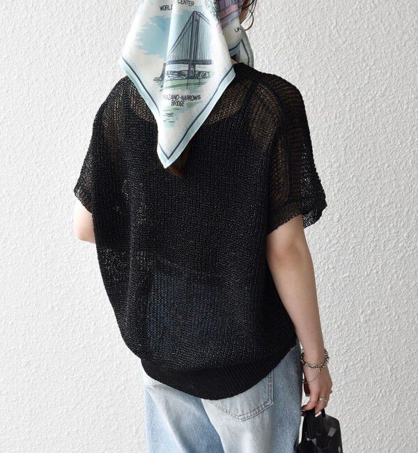 SHIPS any「《予約》SHIPS any:〈手洗い可能〉ギマ  ワイド フレンチ シアー ニット プルオーバー」|ニット・セーター|