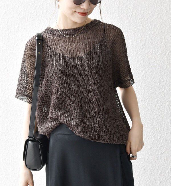 SHIPS any「《予約》SHIPS any:〈手洗い可能〉ギマ  ワイド フレンチ シアー ニット プルオーバー」|ニット・セーター|