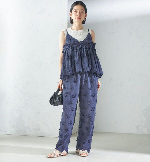 SHIPS for women「【SHIPS別注】crinkle crinkle crinkle:3D エンブロイダリー キャミ」|キャミソール|