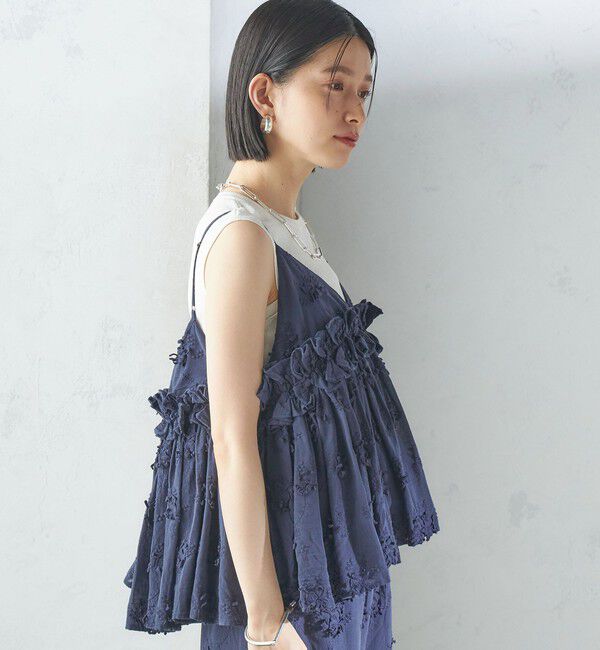 SHIPS for women「【SHIPS別注】crinkle crinkle crinkle:3D エンブロイダリー キャミ」|キャミソール|