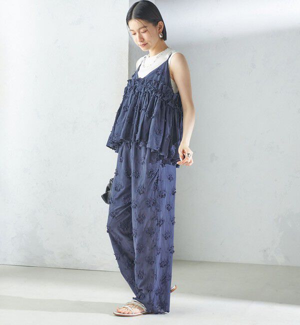 SHIPS for women「【SHIPS別注】crinkle crinkle crinkle:3D エンブロイダリー キャミ」|キャミソール|