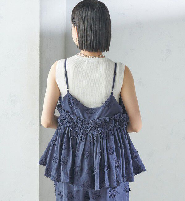 SHIPS for women「【SHIPS別注】crinkle crinkle crinkle:3D エンブロイダリー キャミ」|キャミソール|