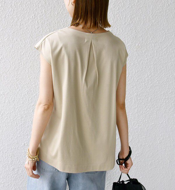 SHIPS for women「〈手洗い可能〉スムース Vネック フレンチ スリーブ」|タンクトップ|