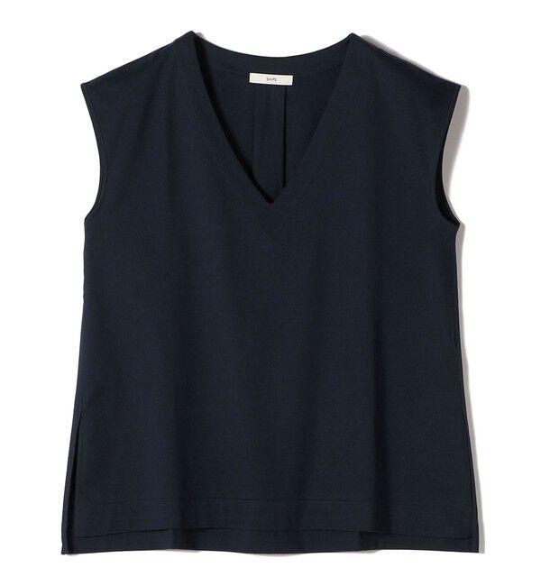 SHIPS for women「〈手洗い可能〉スムース Vネック フレンチ スリーブ」|タンクトップ|