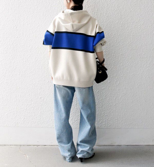 SHIPS any「SHIPS any:〈手洗い可能〉パネル ボーダー フーディー ニット プルオーバー」|パーカー|