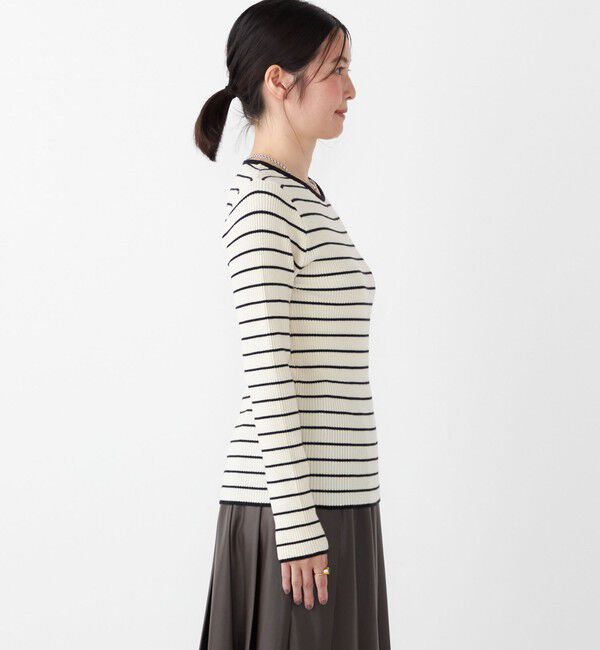 SHIPS Colors 「SHIPS Colors:〈手洗い可〉ボーダー リブ クルーネック ニット◇」|ニット・セーター|