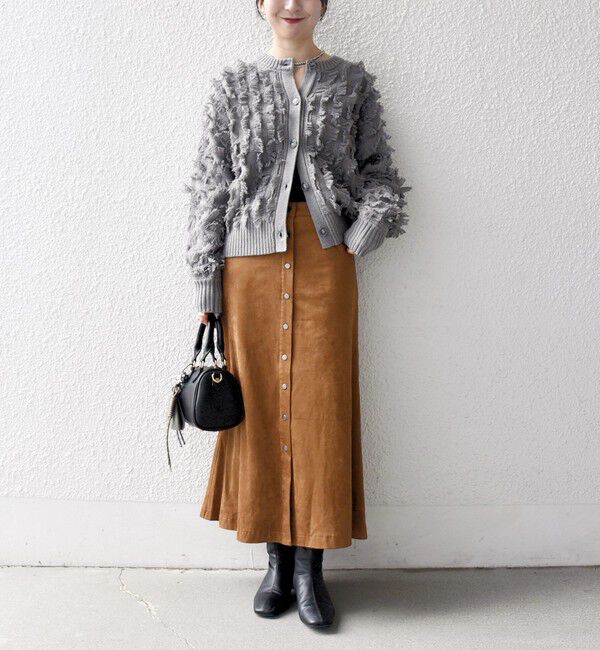 SHIPS any「SHIPS any:〈手洗い可能〉フリンジ デザイン ドルマン ニット カーディガン」|カーディガン|