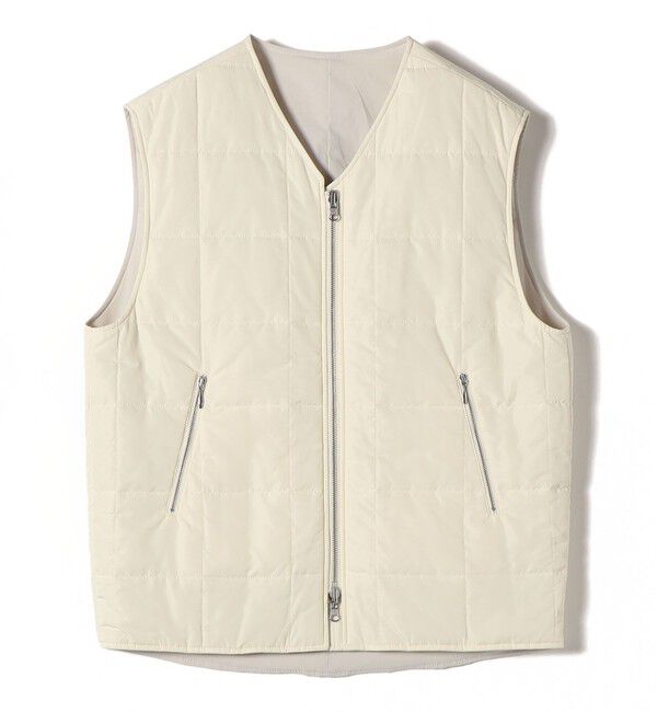 SHIPS for women「SHIPS Primary Navy Label:〈手洗い可能〉スクエア キルト リバーシブル ジレ」|ベスト・ジレ|ナチュラル