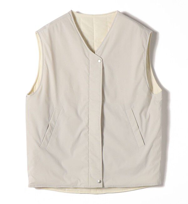 SHIPS for women「SHIPS Primary Navy Label:〈手洗い可能〉スクエア キルト リバーシブル ジレ」|ベスト・ジレ|