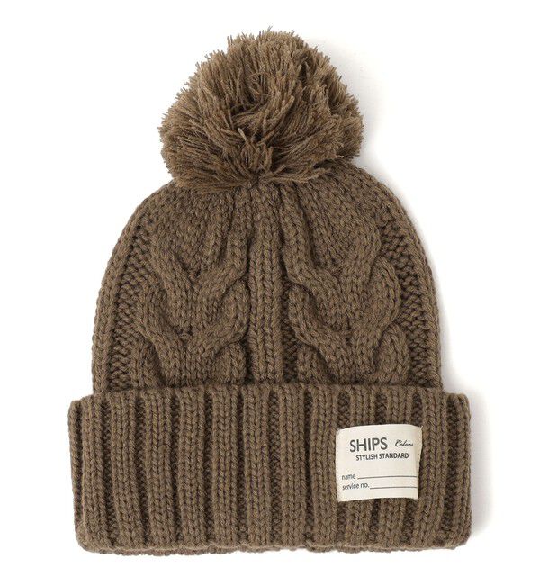 SHIPS Colors 「SHIPS Colors: KIDS /〈手洗い可能〉ケーブル ニット キャップ」|ニット帽|カーキ