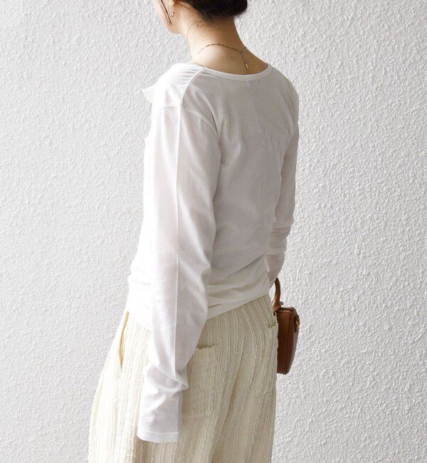 SHIPS any「SHIPS any:〈手洗い可能〉シアー コットン ヘンリーネック プルオーバー」|Tシャツ・カットソー|