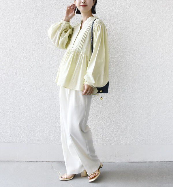 SHIPS for women「【WEB限定】〈手洗い可能〉ショルダー 刺繍 タック ブラウス」|シャツ・ブラウス|