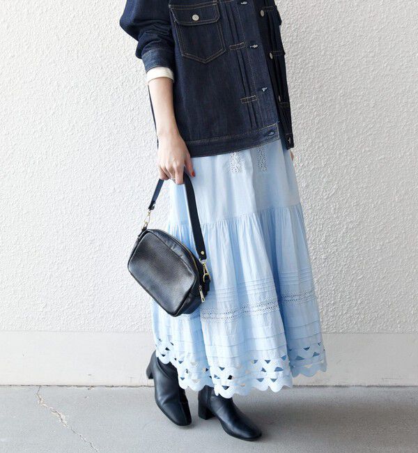 SHIPS any「SHIPS any:〈洗濯機可能〉キャンブリック レース ギャザー ボリューム スカート」|スカート|