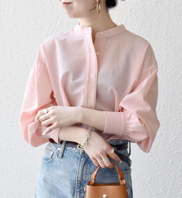 SHIPS any「SHIPS any:〈洗濯機可能〉サッカー バック リボン 配色 シャツ ブラウス」|シャツ・ブラウス|