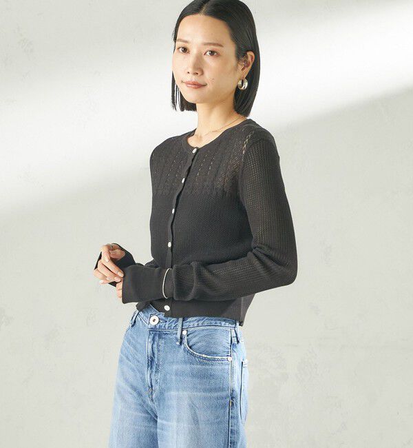 SHIPS for women「堀田茜&times;SHIPS:〈手洗い可能〉アイレット ニット カーディガン」|カーディガン|