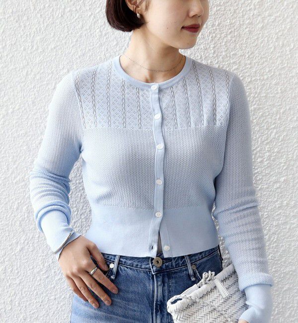 SHIPS for women「堀田茜&times;SHIPS:〈手洗い可能〉アイレット ニット カーディガン」|カーディガン|
