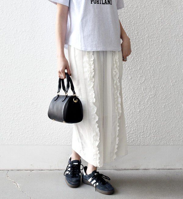 SHIPS any「SHIPS any:〈手洗い可能〉リネンミックス Iライン フリル イージー スカート」|スカート|