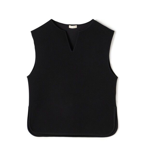 DES PRES「レーヨンナイロンダブルフェイス スリットネックプルオーバー」|ニット・セーター|19 ブラック