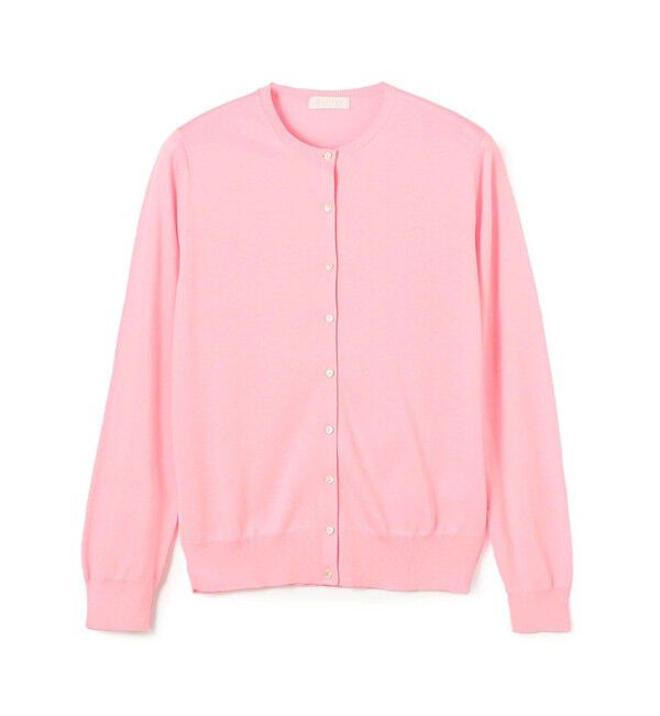 Ballsey「ハイゲージコットン クルーネックカーディガン」|カーディガン|33 ピンク