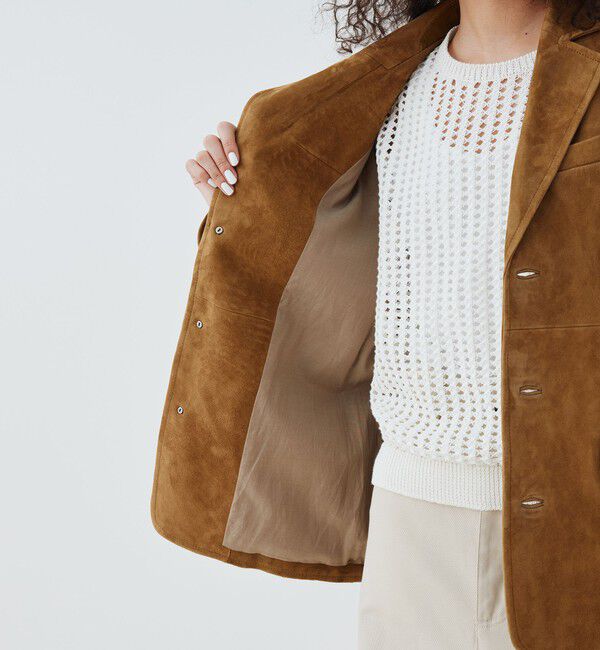 GALERIE VIE「ゴートスウェード スリーボタンジャケット」|テーラードジャケット|