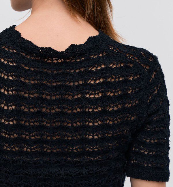 BACCA「パイルレース ハーフスリーブプルオーバー」|ニット・セーター|