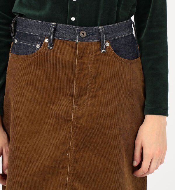 TOMORROWLAND BUYING WEAR「UNION LAUNCH INDIGO&times;CAMEL ロングスカート」|台形|