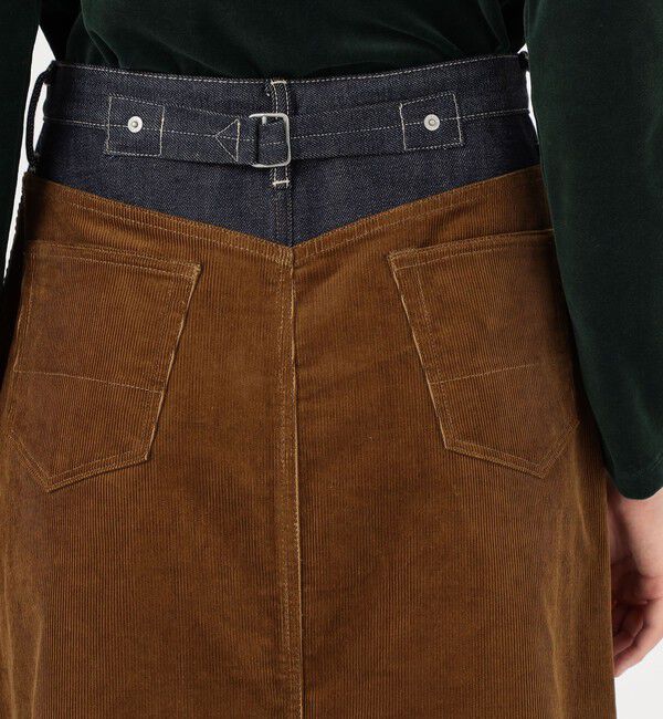 TOMORROWLAND BUYING WEAR「UNION LAUNCH INDIGO&times;CAMEL ロングスカート」|台形|