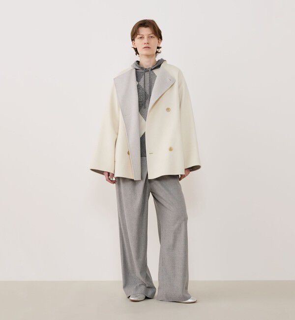 GALERIE VIE「ダブルフェイス カラーレストレンチコート」|ノーカラーコート|