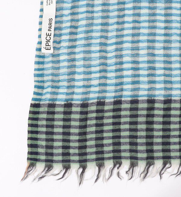 TOMORROWLAND GOODS「EPICE ウール パネルチェックストール」|ストール|