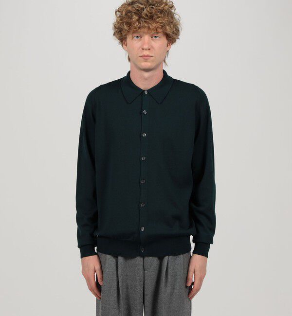 TOMORROWLAND BUYING WEAR「JOHN SMEDLEY TIBOR メリノウール ポロカラーニットシャツ」|ニット・セーター|