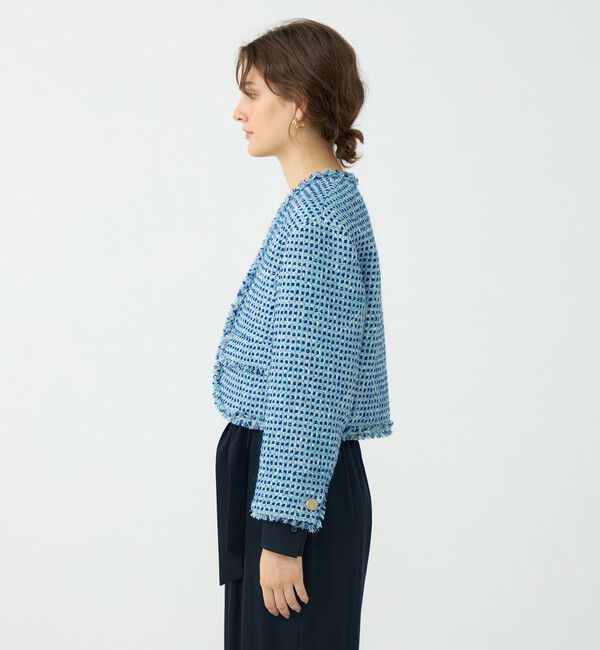 Ballsey「ペペローニツイード ショートジャケット」|ノーカラージャケット|