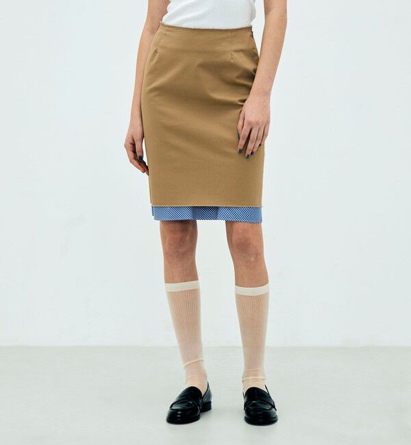 Edition「edition pourell コットンレイヤード スカート」|タイト|