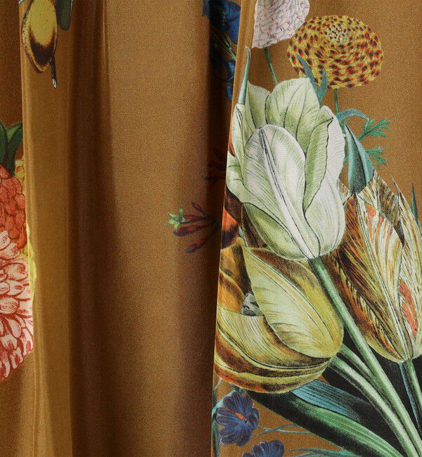 CABaN「シルク BOUQUETプリント フレアスカート」|スカート|