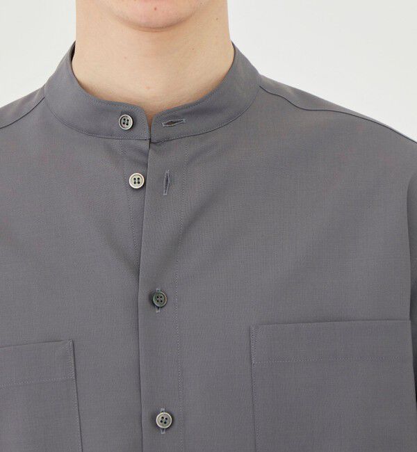 GALERIE VIE「ウォッシャブルトロピカル バンドカラーシャツ」|シャツ・ブラウス|