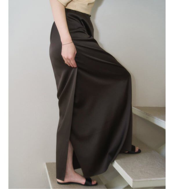 Plage「MY_silk satin スカート」|スカート|ブラウン