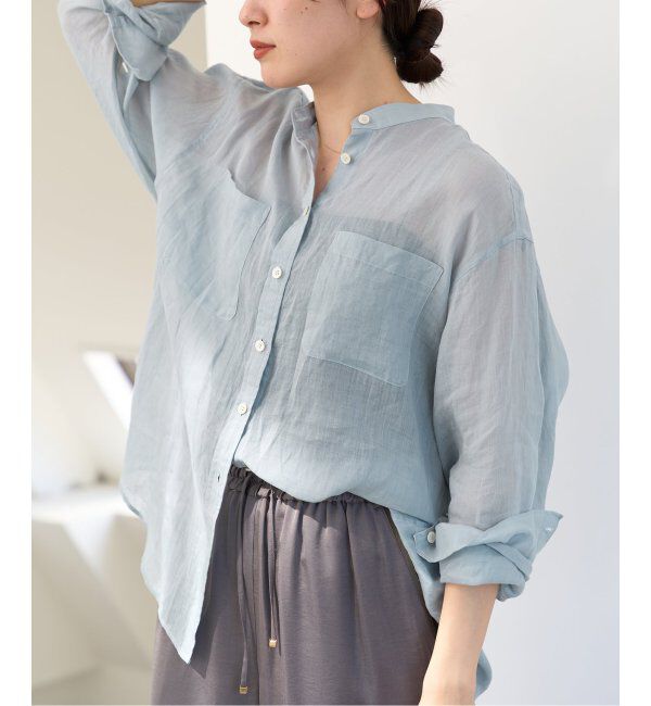 IENA「《追加》ラミーバンドカラーシャツ」|シャツ・ブラウス|