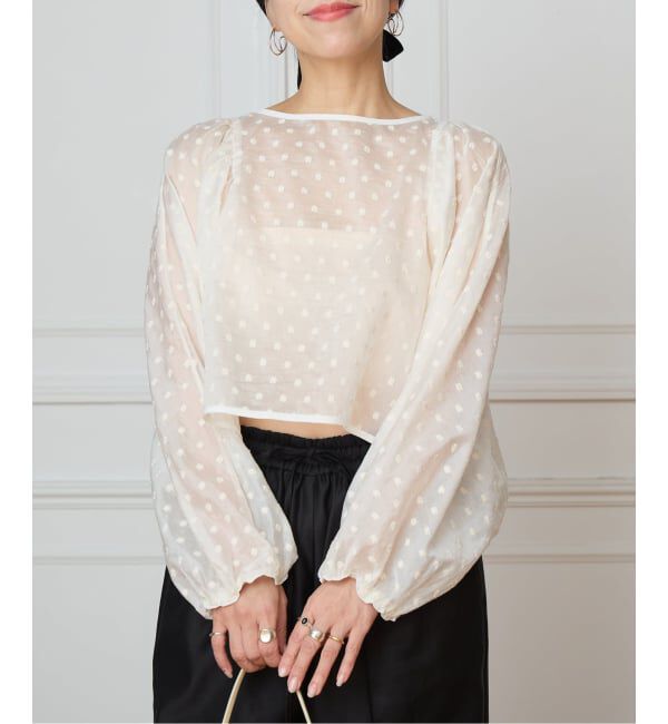 IENA LA BOUCLE「IENA LA BOUCLE Flower ドットブラウス」|シャツ・ブラウス|