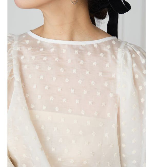 IENA LA BOUCLE「IENA LA BOUCLE Flower ドットブラウス」|シャツ・ブラウス|