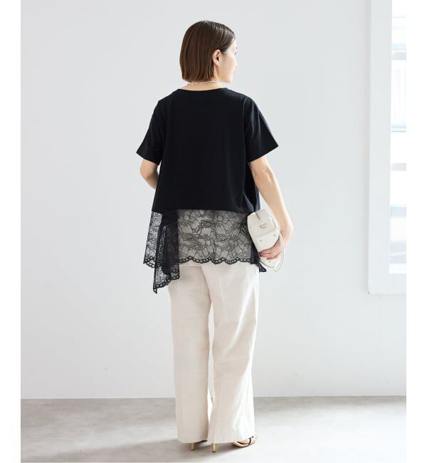 IENA「レースコンビTシャツ」|Tシャツ・カットソー|