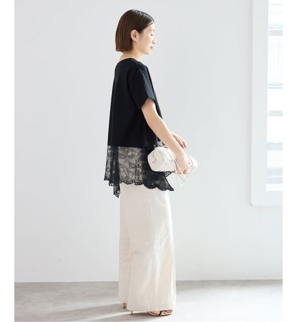 IENA「レースコンビTシャツ」|Tシャツ・カットソー|