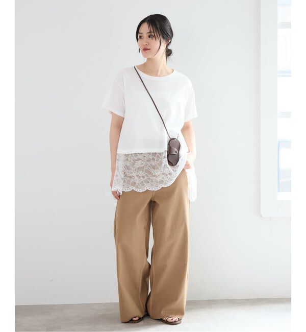 IENA「レースコンビTシャツ」|Tシャツ・カットソー|