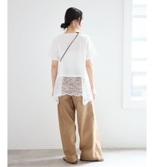 IENA「レースコンビTシャツ」|Tシャツ・カットソー|