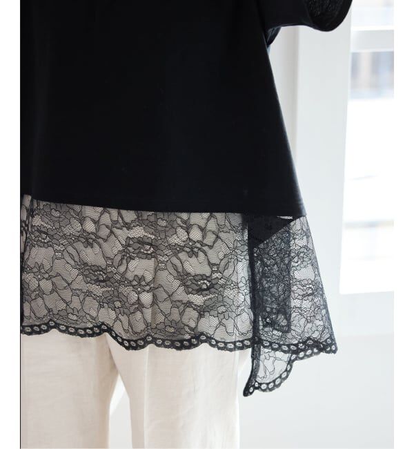 IENA「レースコンビTシャツ」|Tシャツ・カットソー|