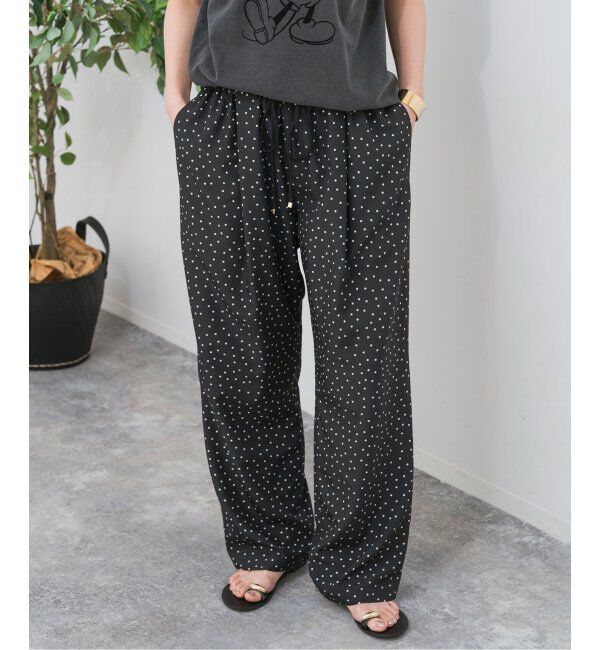 Spick and Span「《WEB限定》ドットプリントイージーストレートパンツ」|スラックス|