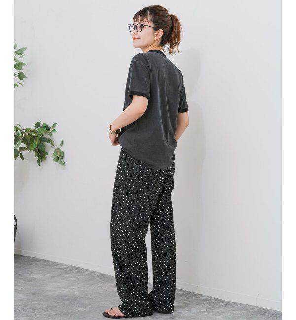 Spick and Span「《WEB限定》ドットプリントイージーストレートパンツ」|スラックス|