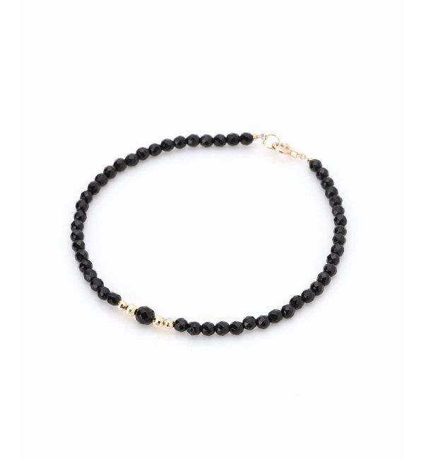 Lilas by Spick&Span「ゴールドビーズ4Pオニキスブレスレット K10」|ブレスレット・バングル|