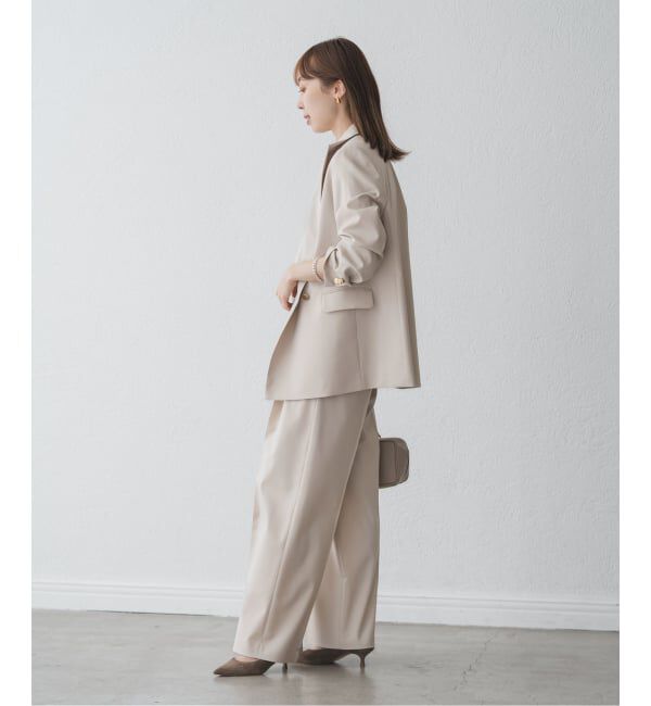 NOBLE「エステルツイルピークドラペルジャケット」|テーラードジャケット|