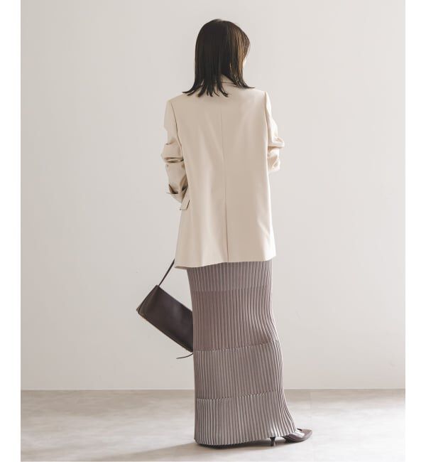 NOBLE「《追加》【洗える】ランダムバイカラーリブニットスカート」|スカート|