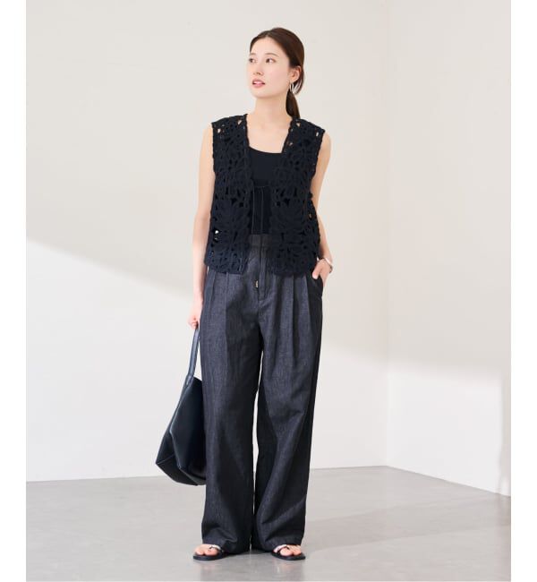 FRAMeWORK「≪予約≫リネン混リアクティブデニムパンツ」|スラックス|